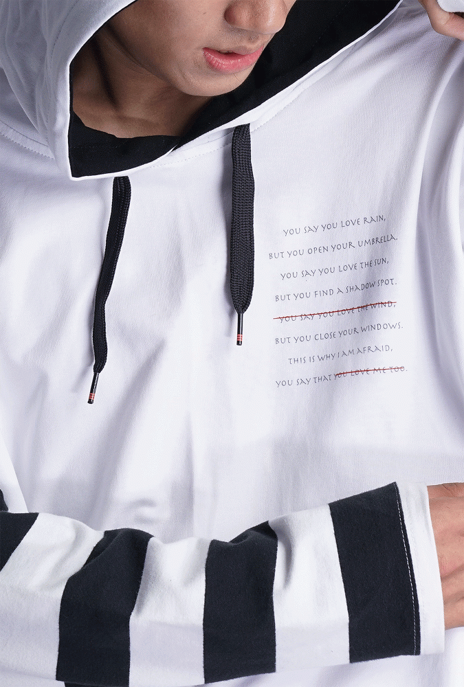 Quote Design Alone White Boy Hoodie