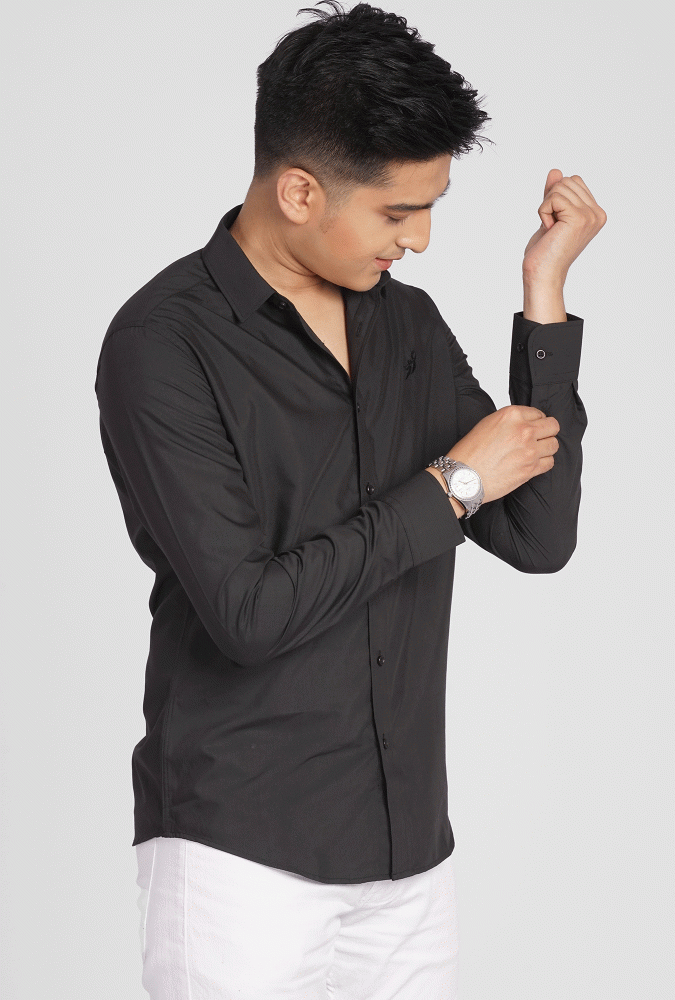 Golden Culture Logo Slim Fit shirt (Black)