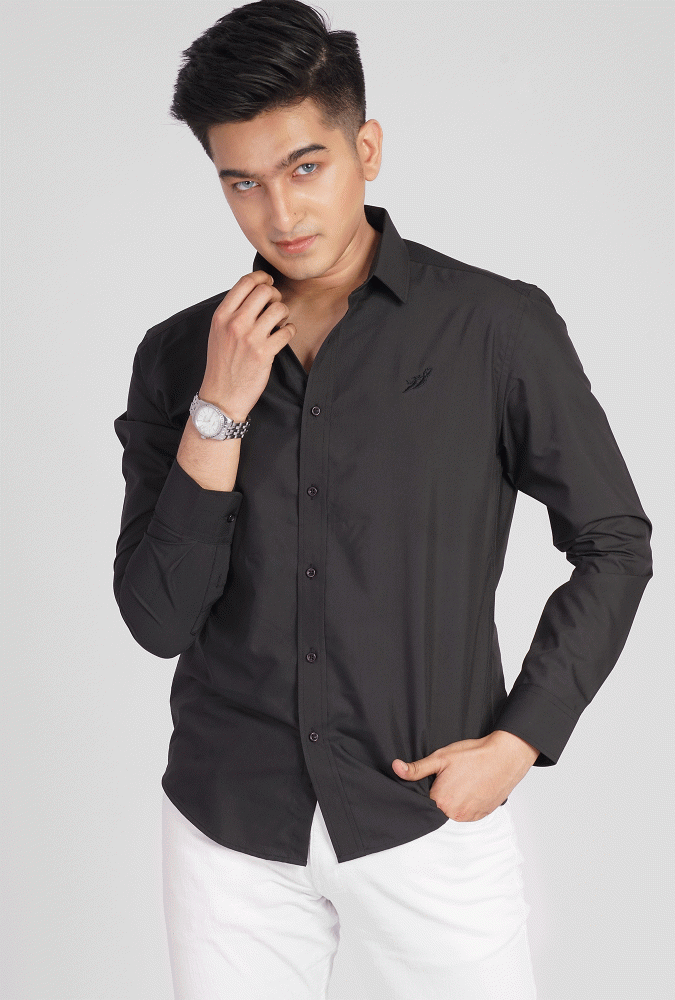 Golden Culture Logo Slim Fit shirt (Black)