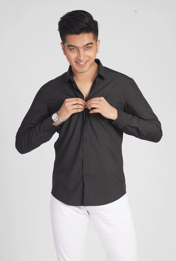 Golden Culture Logo Slim Fit shirt (Black)