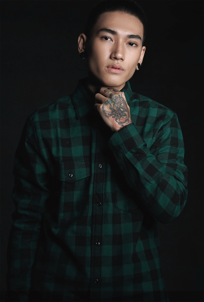 Flannel Black and Green Boy Shirt 