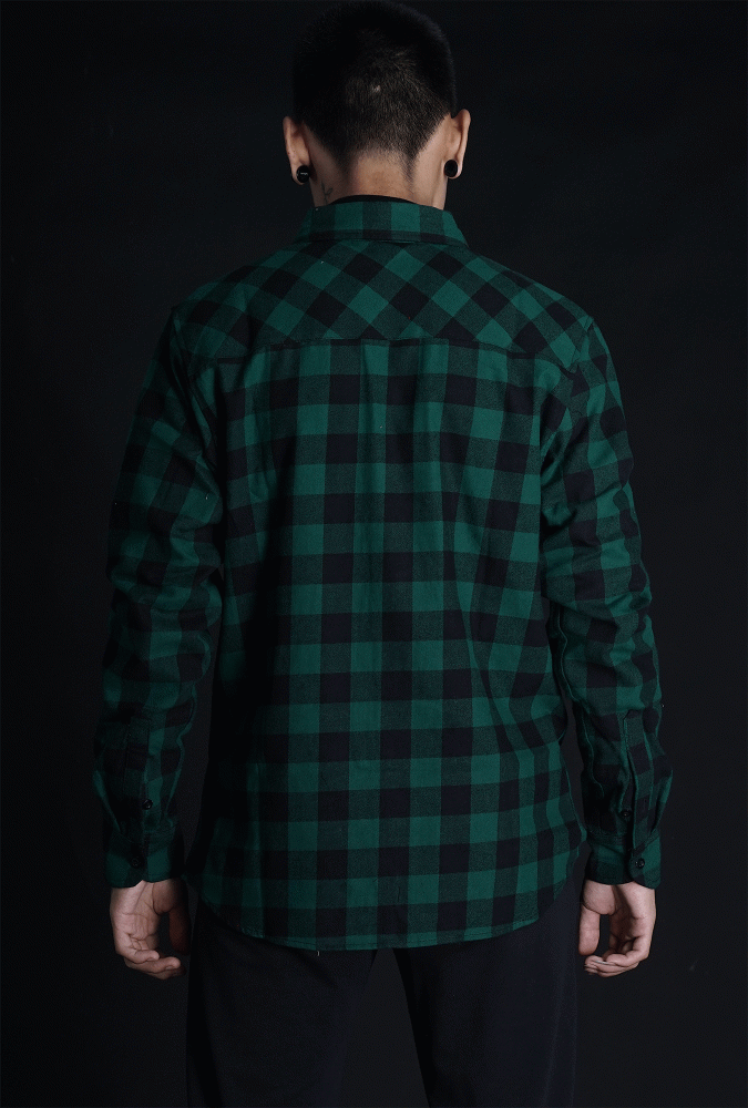 Flannel Black and Green Boy Shirt 