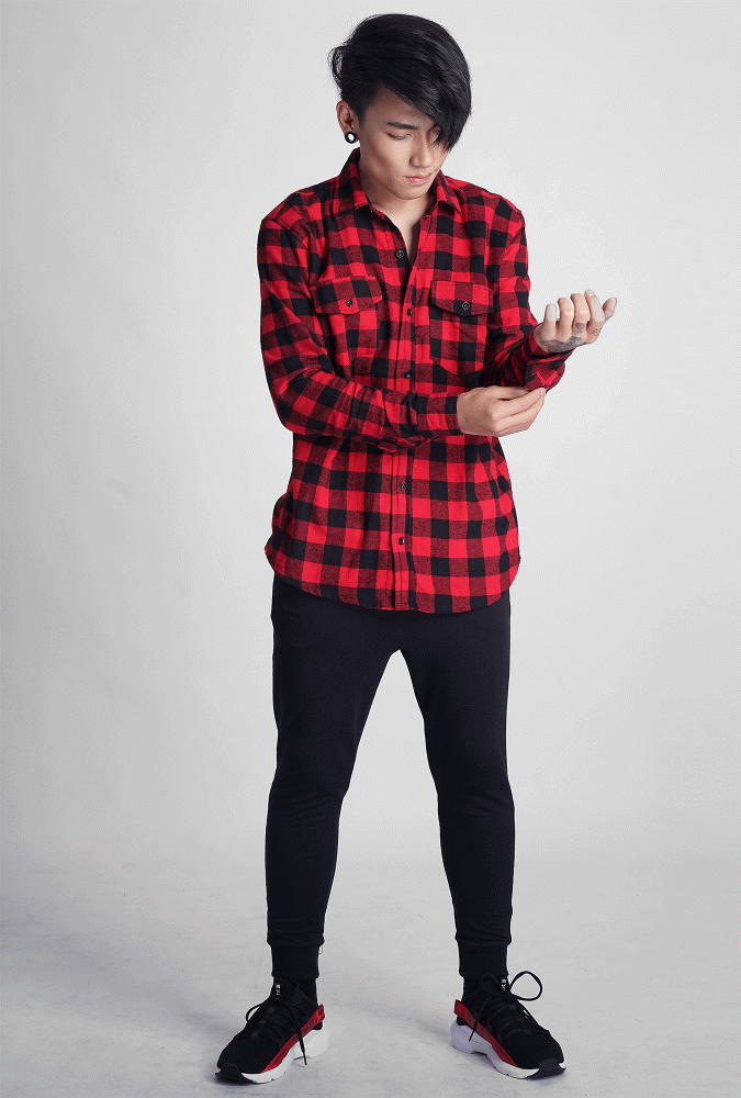 Flannel Black and Red Boy Shirt