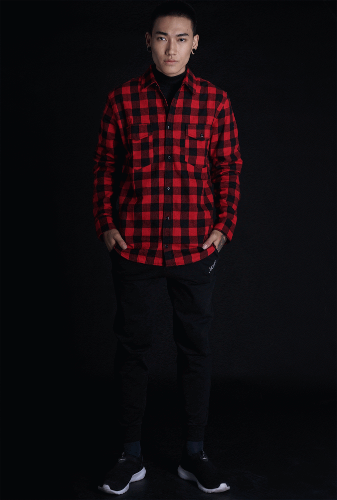  Flannel Black and Red Boy Shirt 