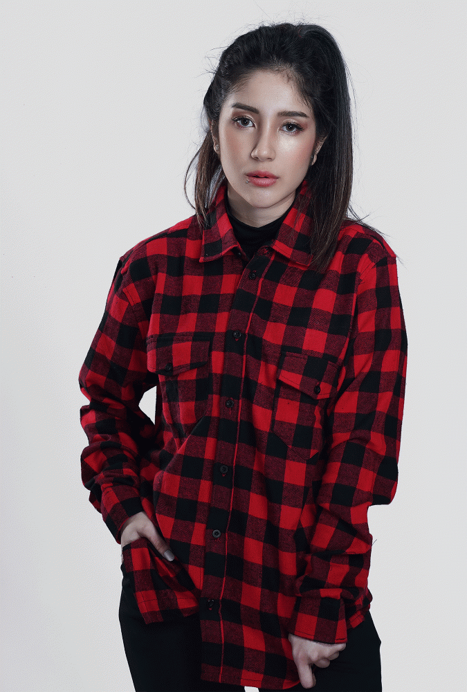 Flannel Black and Red Girl Shirt