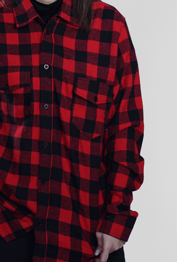 Flannel Black and Red Girl Shirt