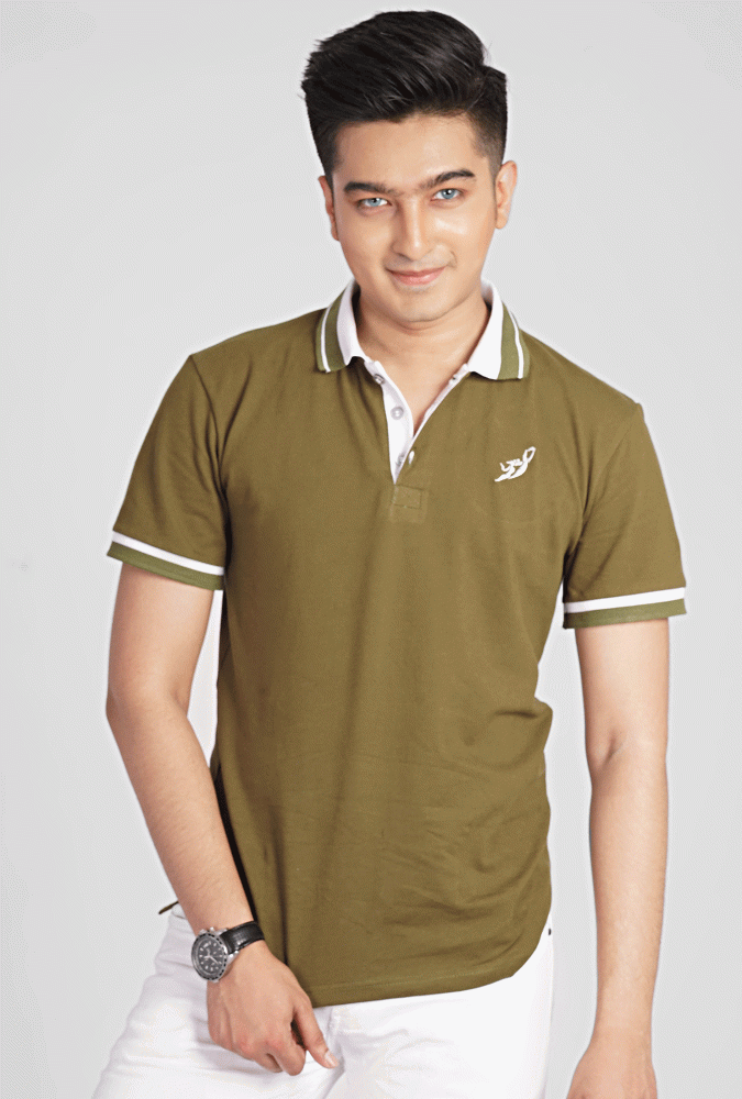 Basic Army Green Polo Shirt