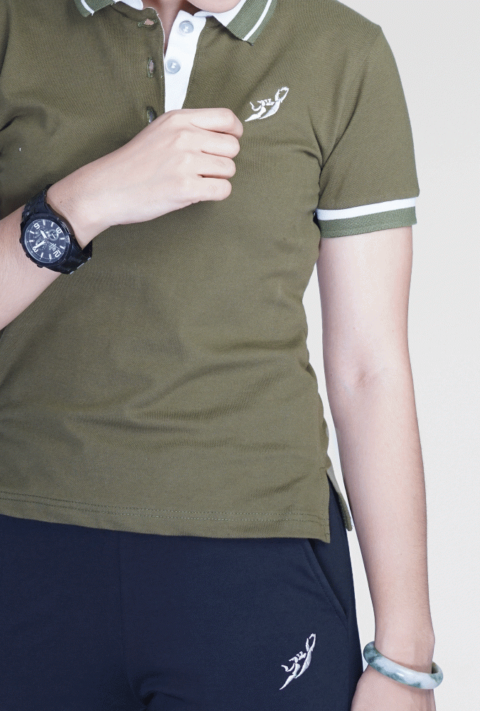 Basic Army Green Polo Shirt