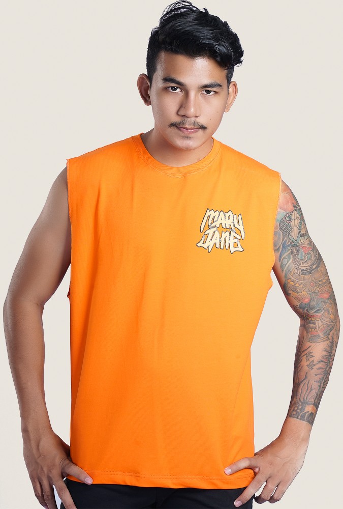 Mary Jane Boy Tank Top  (Orange) Design 1