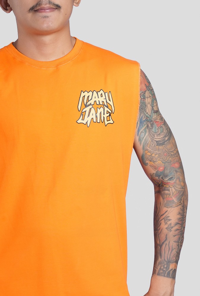 Mary Jane Boy Tank Top  (Orange) Design 1