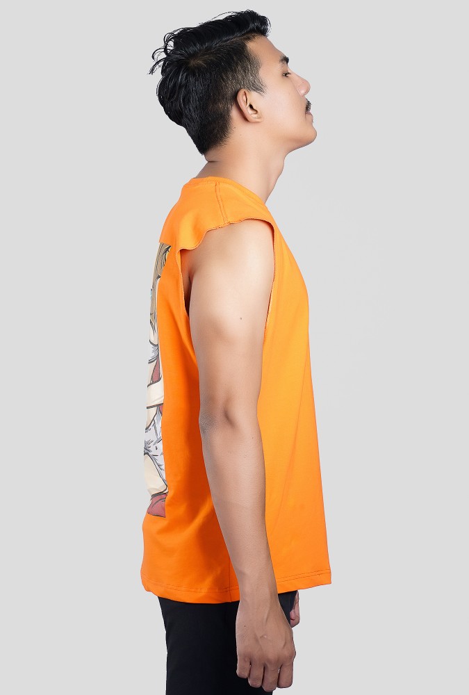 Mary Jane Boy Tank Top  (Orange) Design 1