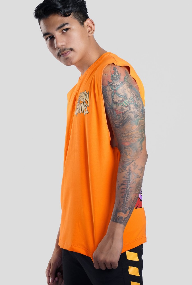 Mary Jane Boy Tank Top  (Orange) Design 1