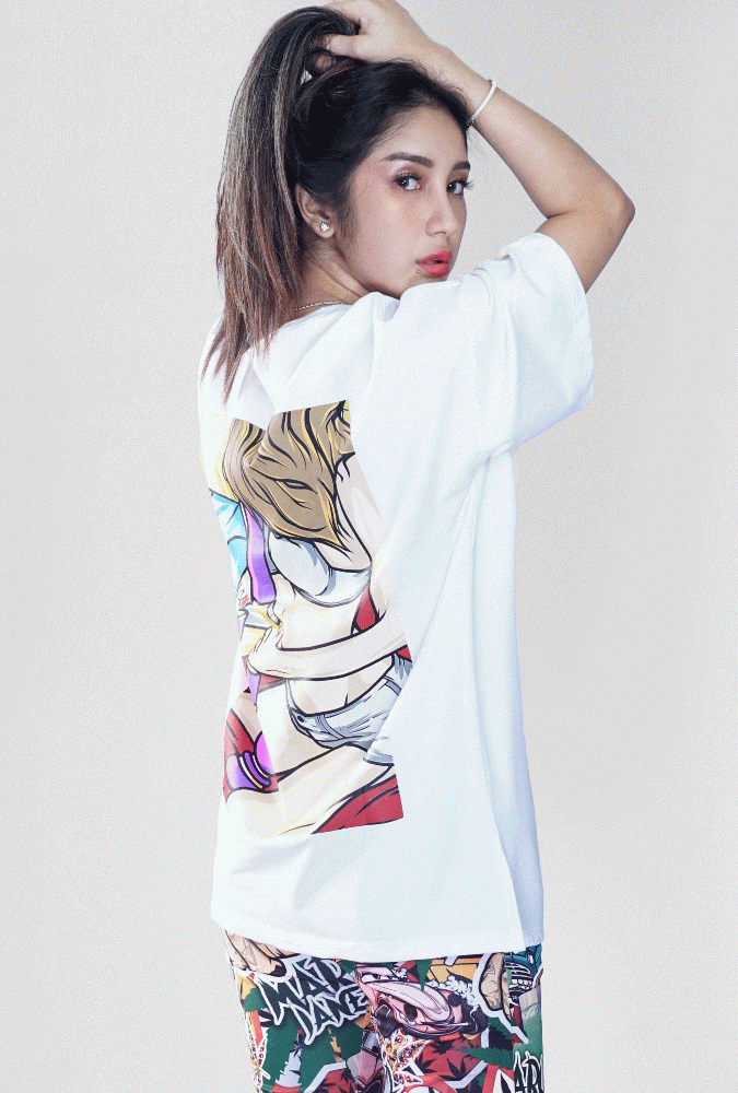 Mary Jane Girl T-Shirt  (White) Design 1