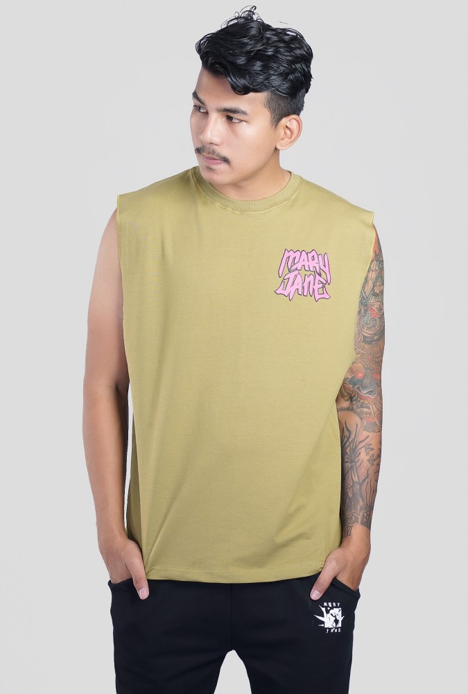 Mary Jane Boy Tank Top  (ArmyGreen) Design 2